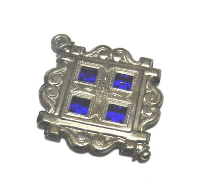 画像2: Vintage Blue Stone Metal Charm