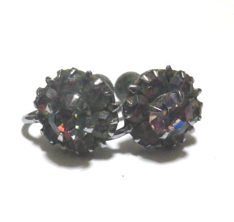 画像1: Vintage Iris Glass Earrings