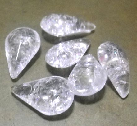 画像1: Crystal Clackle Drop 13*7.8mm  (5個入り）