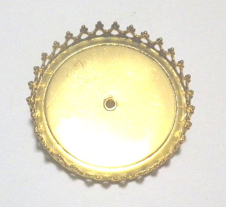 画像1: Brass Round Brooch Crown Setting 36mm