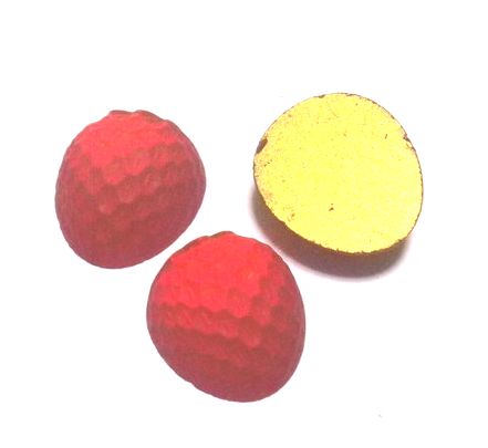 画像1: Frosted Red Strawberry FB Stone 19.5*17mm