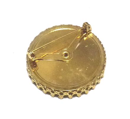 画像2: Brass Round Brooch Crown Setting 36mm