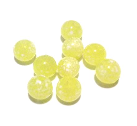 画像1: Yellow/White Spots Beads 6.8mm(10個入り）