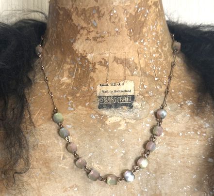 画像3: Antique Satin Glass Iris Necklace