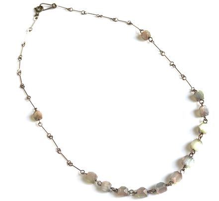 画像2: Antique Satin Glass Iris Necklace