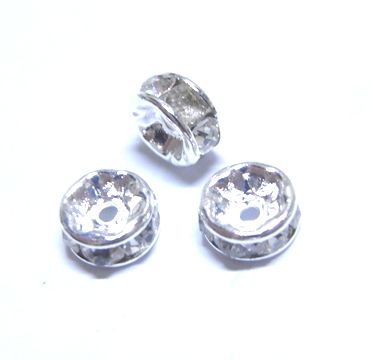 画像1: RS Crystal/Silver Rondelle 5mm(2個入り）