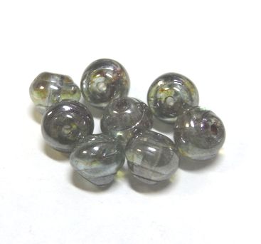 画像1: Khaki Whorl Beads(5個入り)