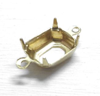 画像1: 2ring Brass Octagon Setting10*8mm(OB)