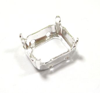 画像1: Silver Plated Sew on Setting Octagon12*10mm(OB)