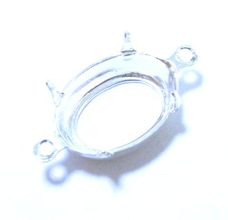 画像1: 2ring Silver Plated Oval Setting for 14*10mm