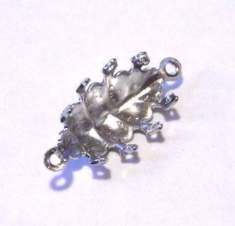 画像1: 2ring Silver Plated Crown Navette 15*7mm