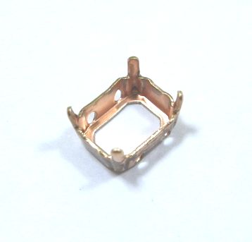 画像1: Brass Octagon Sew on Setting 10*8mm