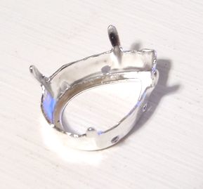 画像1: Silver Plated Sew on Stting Pear(OB) for 18*13mm