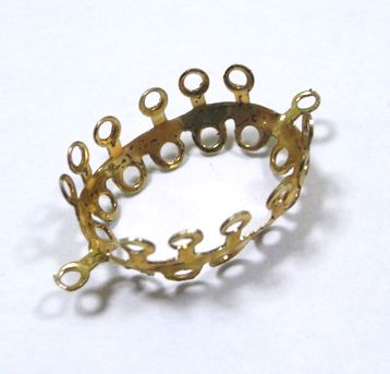 画像1: 2ring Brass Lacy Oval Setting 18*13mm